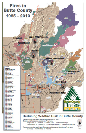 Paradise and Upper Ridge Fire History Map